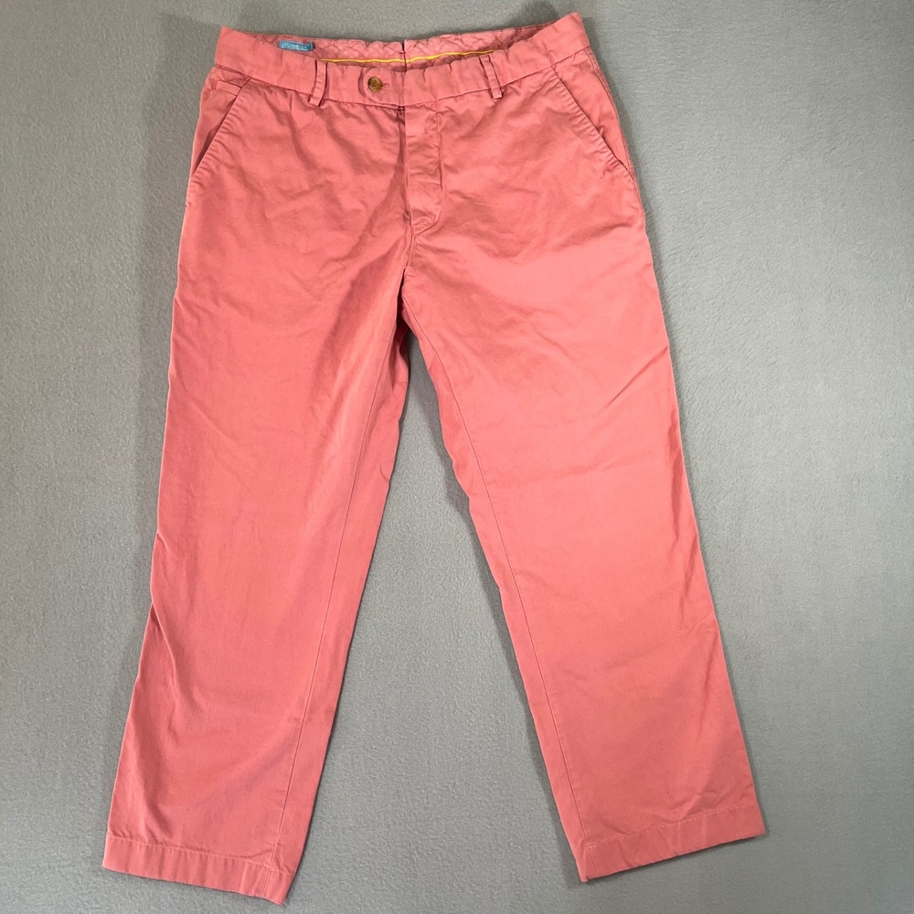 J.McLaughlin Mens Chino Pants 34 Coral Pink Salmon Cotton Portugal